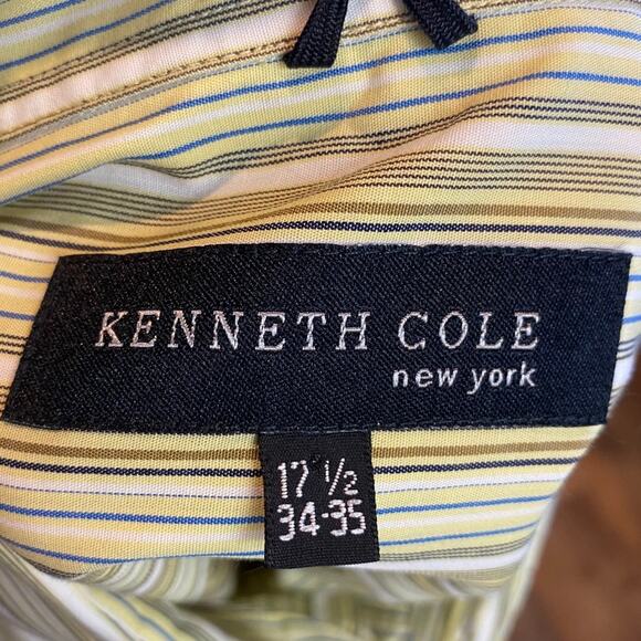 Kenneth Cole New York Striped Button Up Shirt XL - Picture 6 of 7